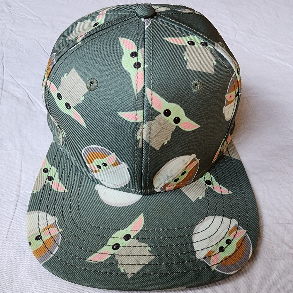 STAR WARS Men's Licensed Mandalorian Baby Yoda All Over Print Snapback Cap Hat - Picture 2 of 6